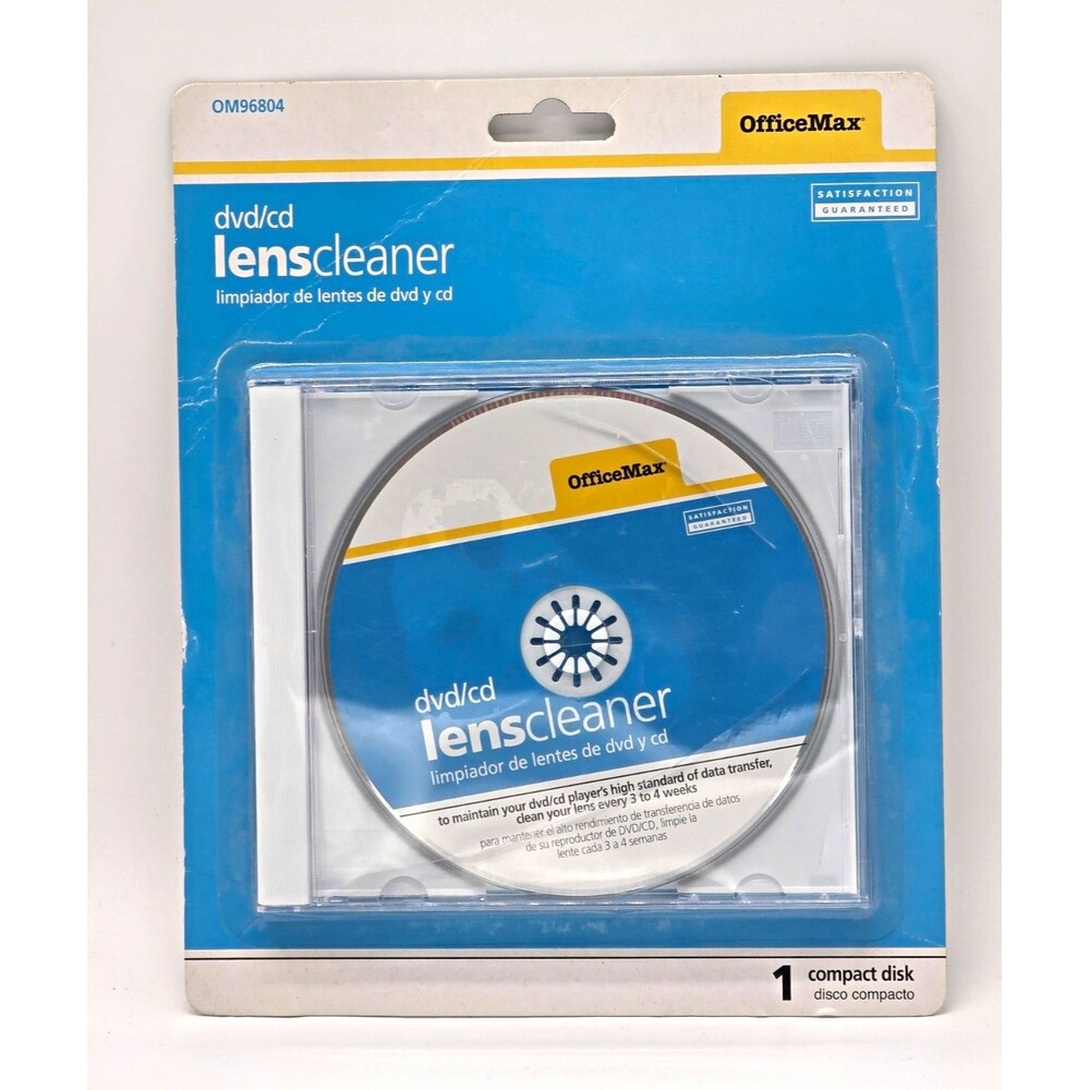 OfficeMax DVD/CD Lens Cleaner Compact Disc for DVD/CD Drives, MPN OM96804